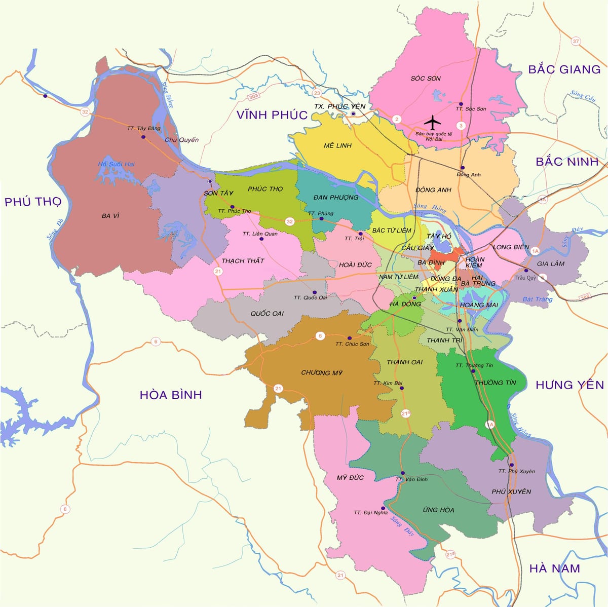 地図ハノイ地区