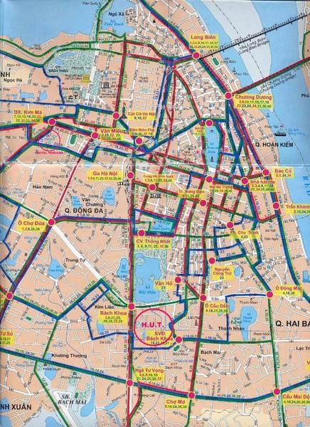 ハノイのバス路線図